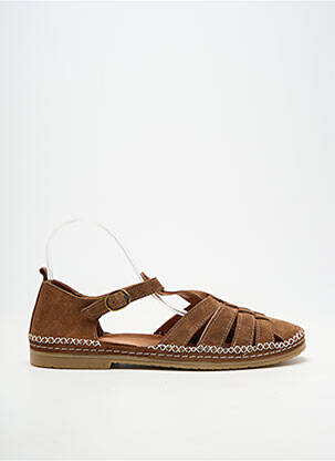 Sandales/nu pieds chiquet talon plat jusqu'à 3cm marron COCO ET ABRICOT femme