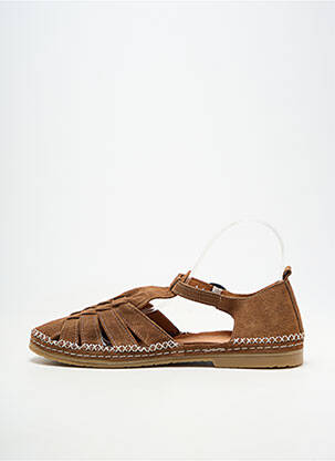 Sandales/nu pieds chiquet talon plat jusqu'à 3cm marron COCO ET ABRICOT femme
