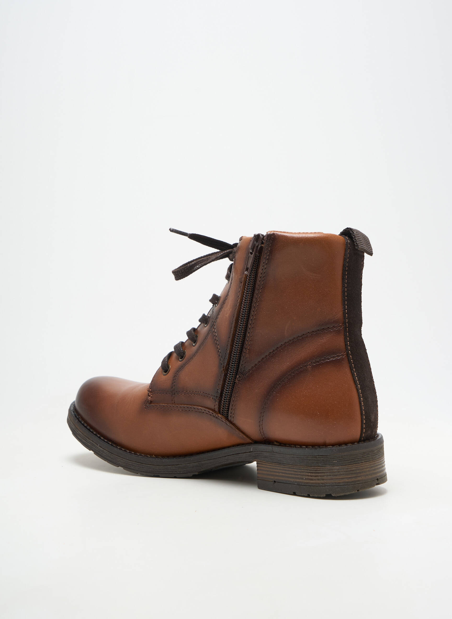 Bottines/boots matière lisse talon plat jusqu'à 3cm marron MORAN'S femme