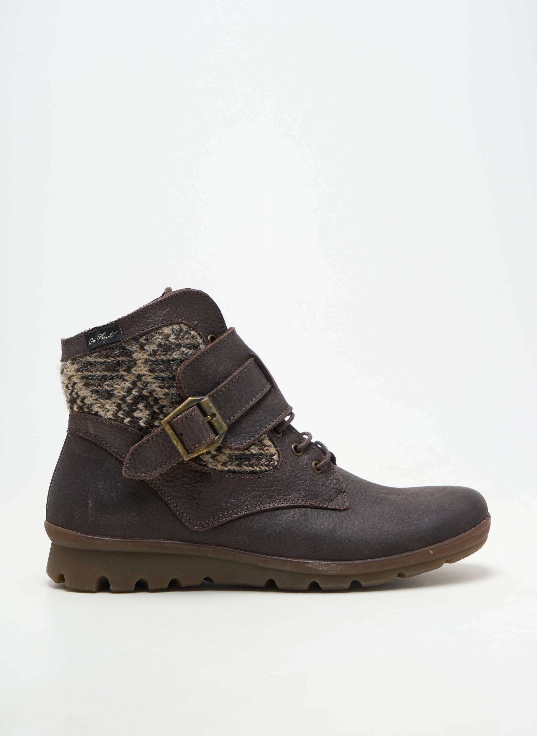 Bottines/boots matière lisse talon plat jusqu'à 3cm gris ON FOOT femme