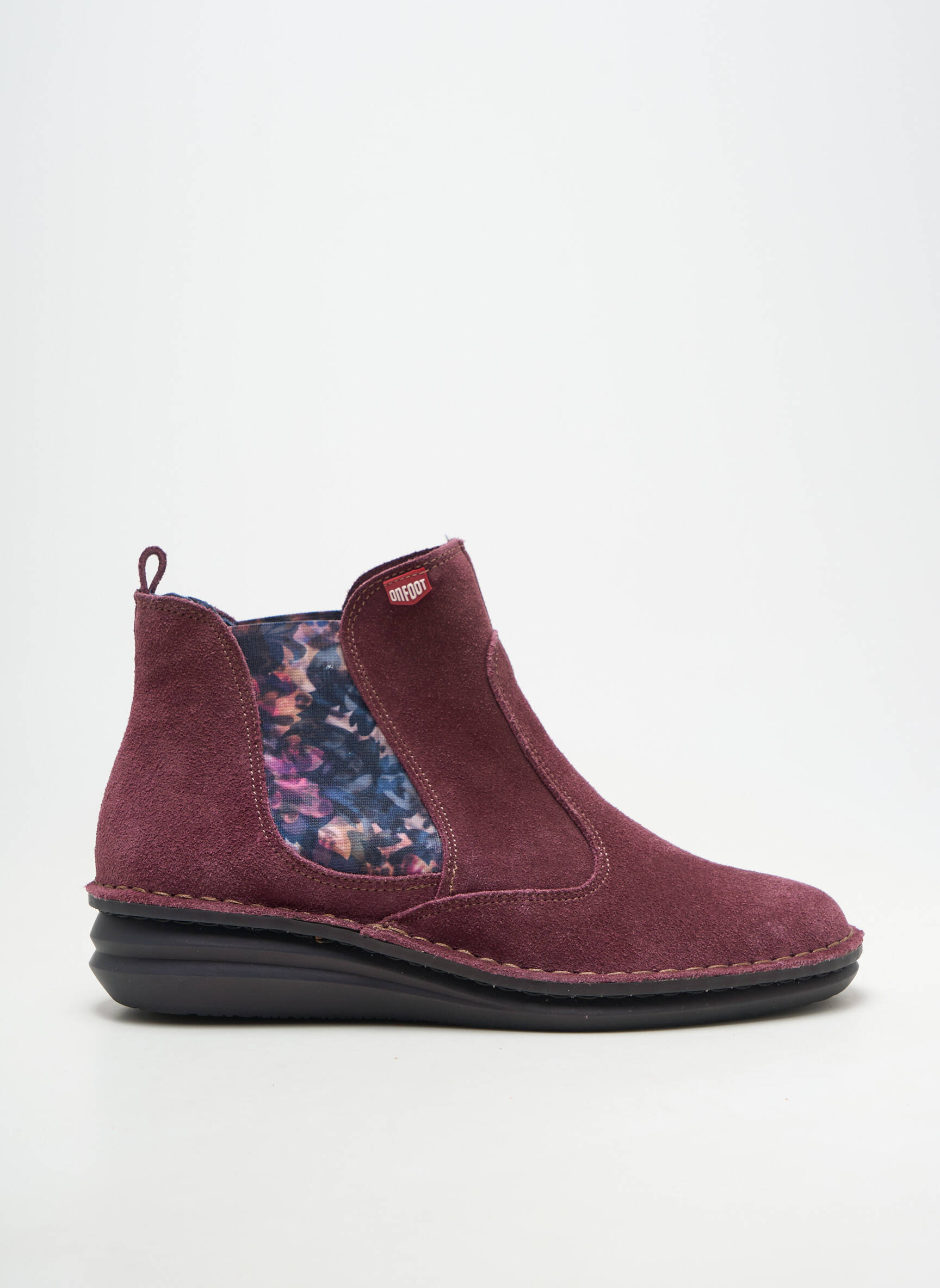 Bottines/boots nubuck talon plat jusqu'à 3cm violet ON FOOT femme