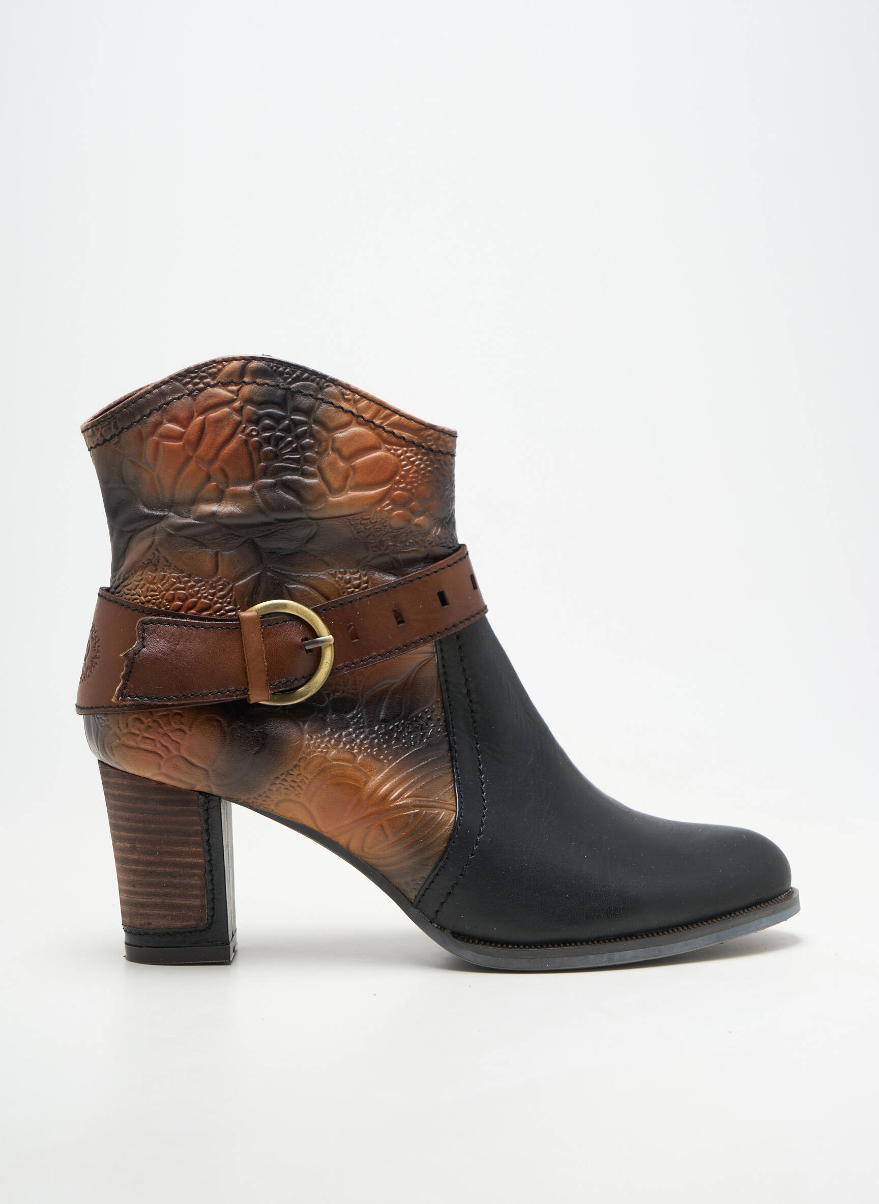 Bottines/boots matière lisse talon de 7 à 9cm marron LAURA VITA femme