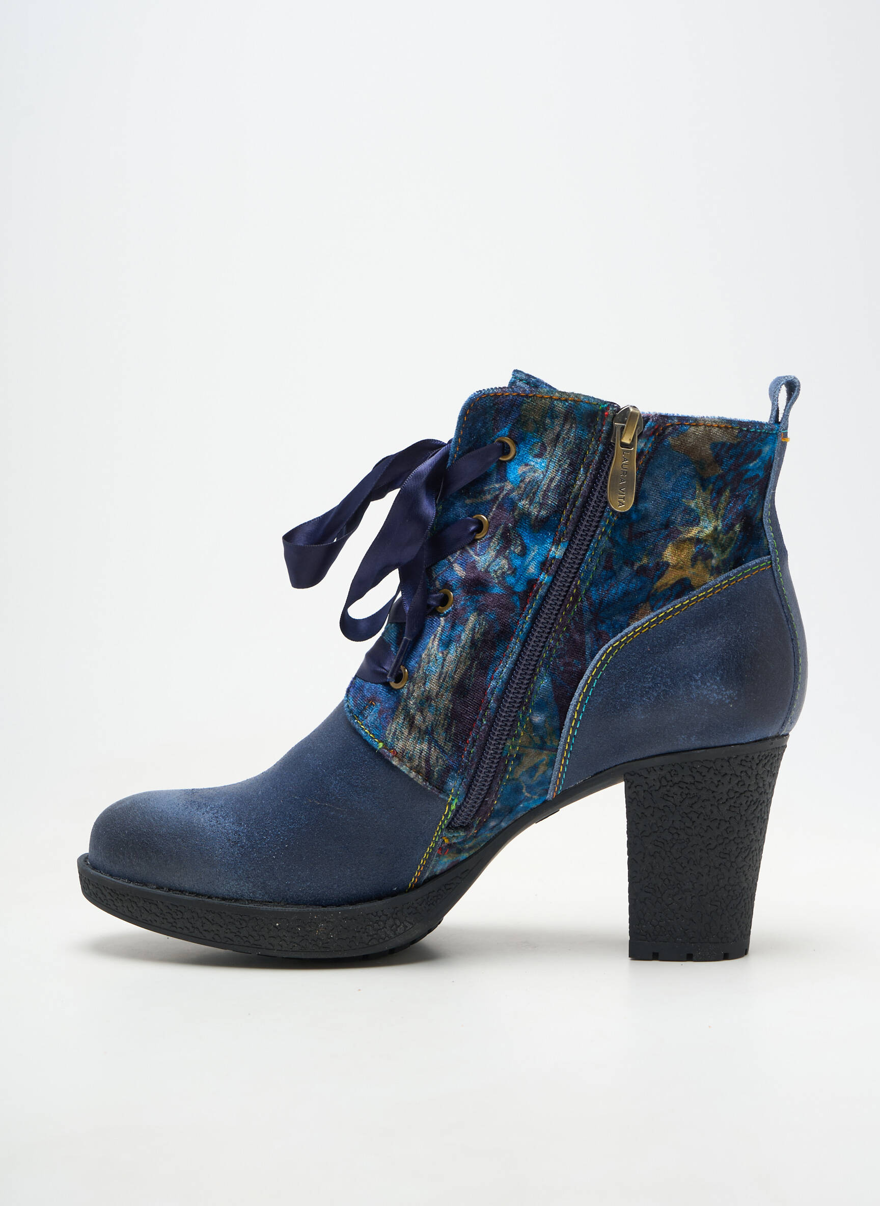 Bottines/boots nubuck talon de 7 à 9cm bleu LAURA VITA femme