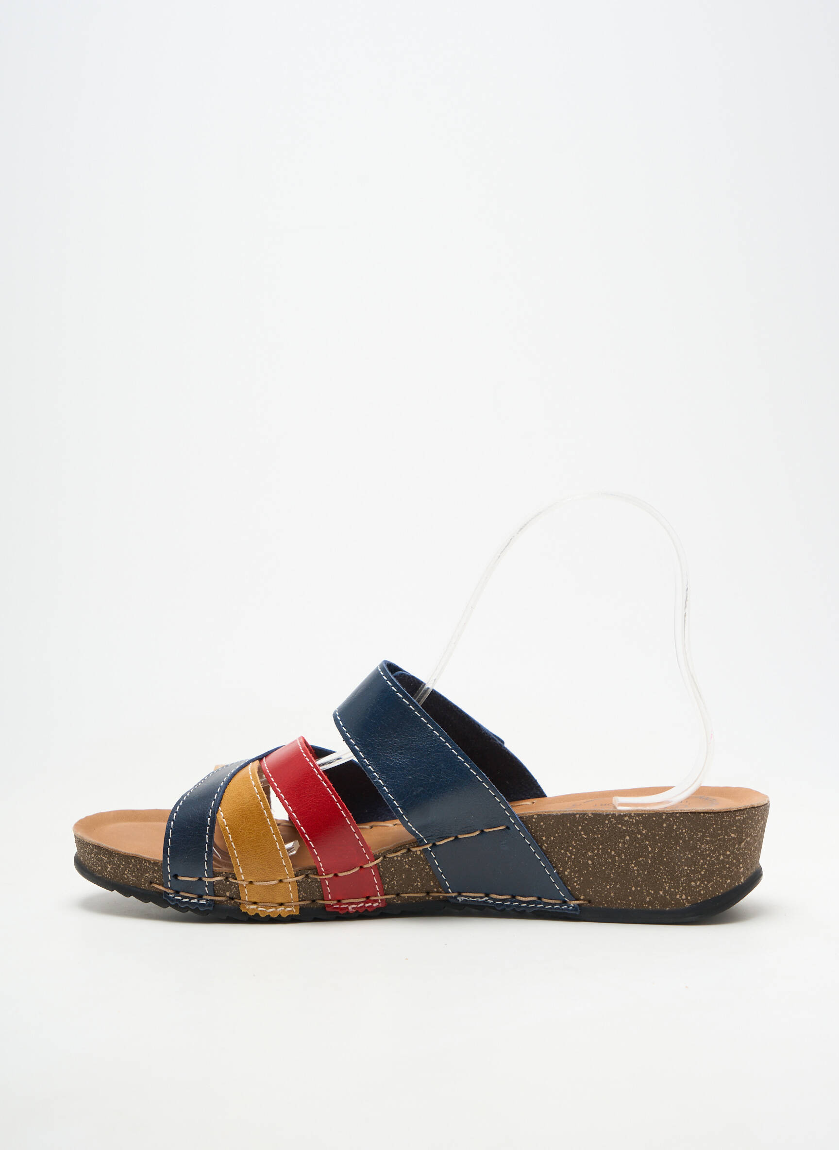 Mules/sabots matière lisse talon de 4 à 6cm bleu FLY FLOT femme