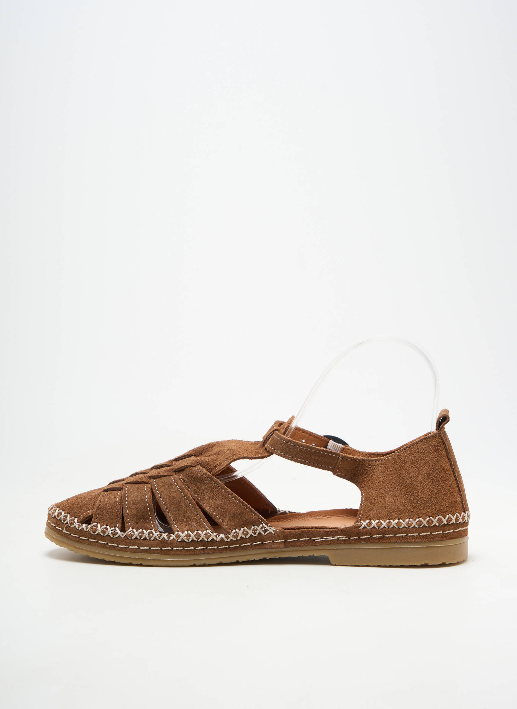 Sandales/nu pieds chiquet talon plat jusqu'à 3cm marron COCO ET ABRICOT femme