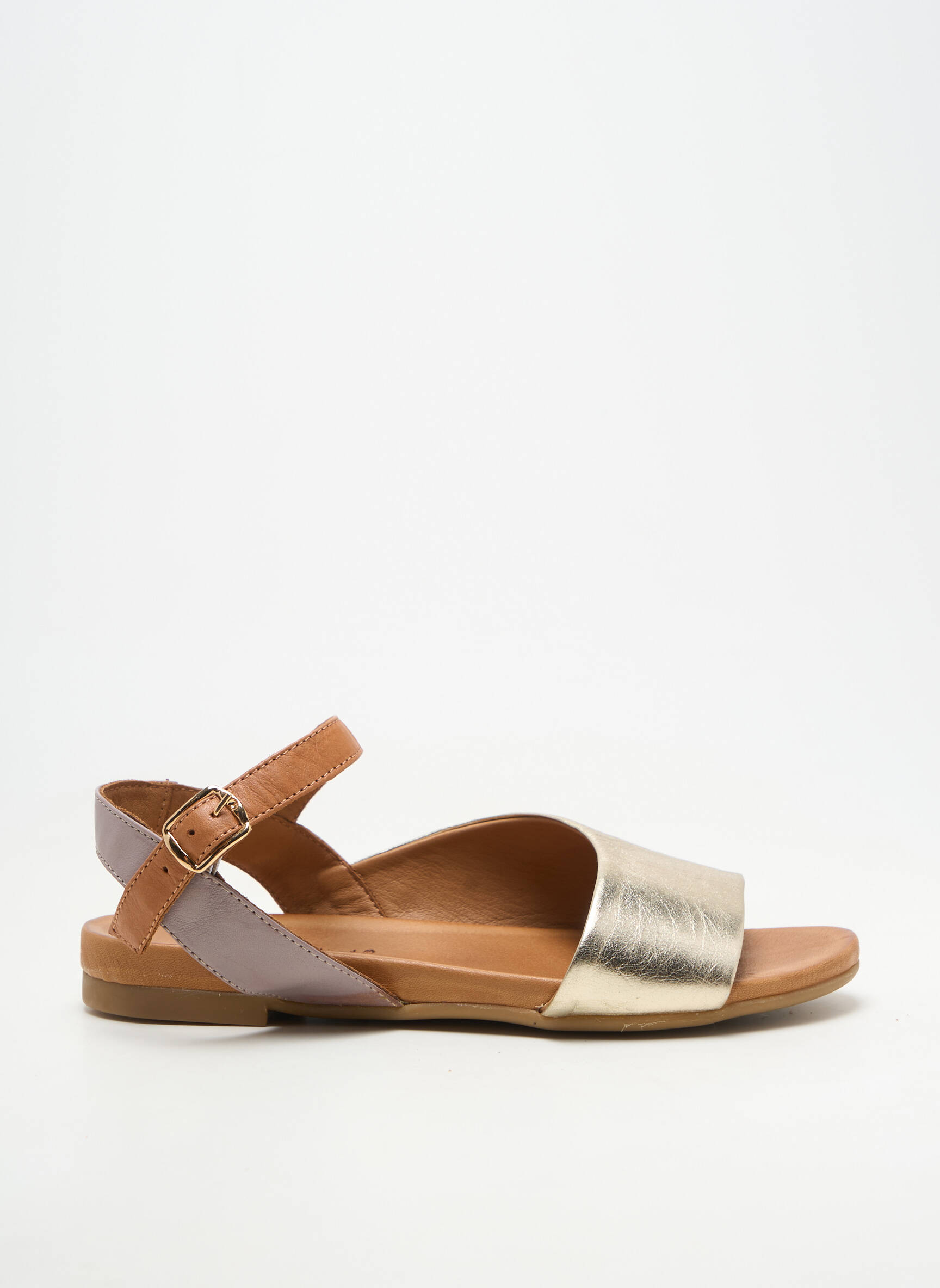 Sandales/nu pieds matière lisse talon plat jusqu'à 3cm or COCO ET ABRICOT femme
