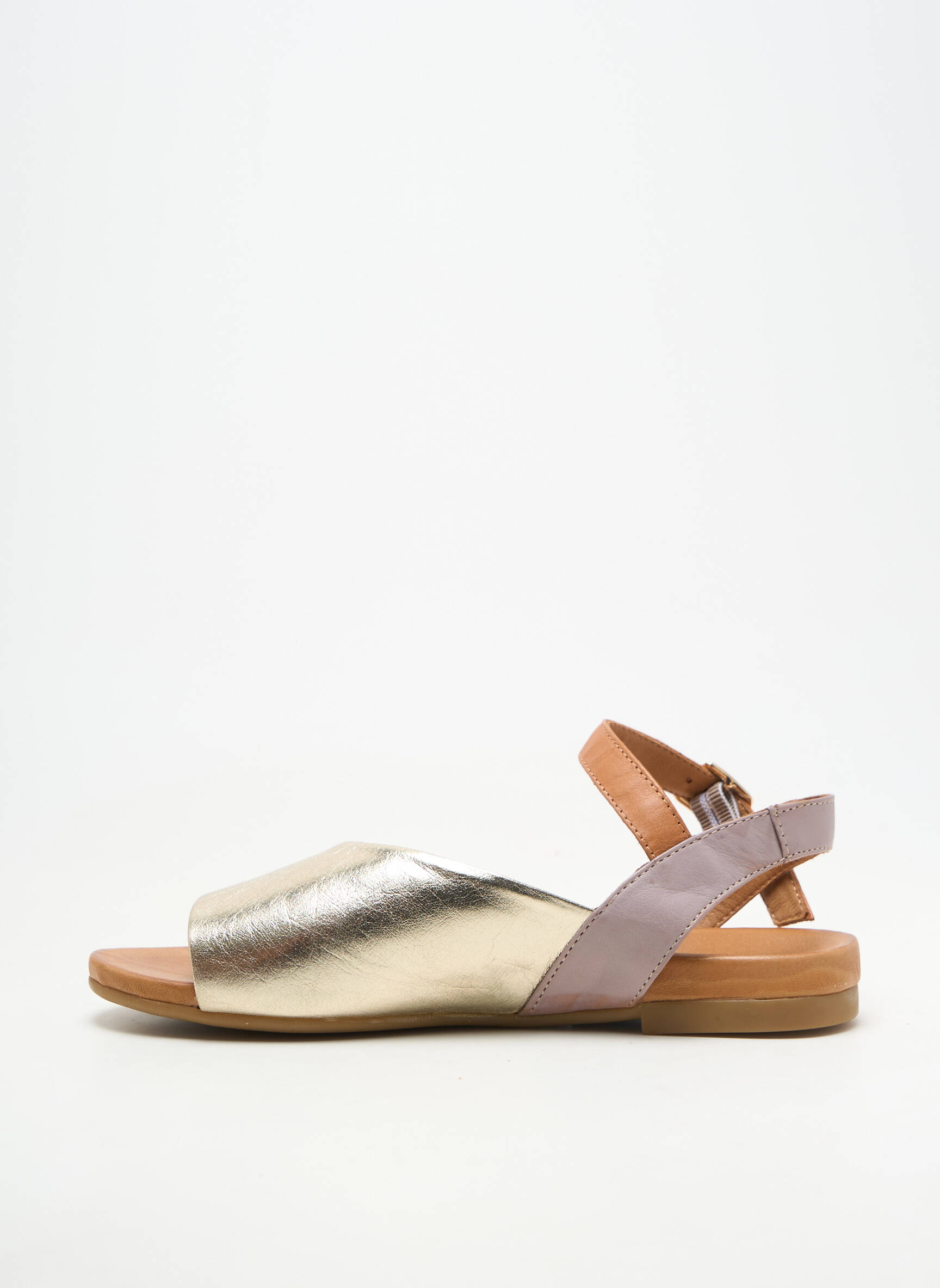 Sandales/nu pieds matière lisse talon plat jusqu'à 3cm or COCO ET ABRICOT femme