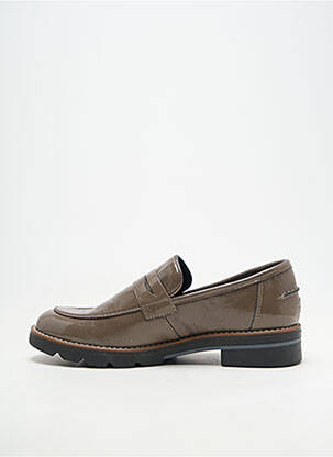 Mocassins chiquet talon plat jusqu'à 3cm gris GEO-REINO femme