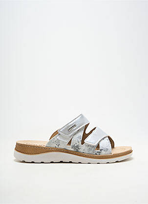 Mules/sabots matière lisse talon plat jusqu'à 3cm gris ROHDE femme