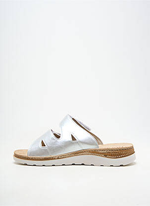 Mules/sabots matière lisse talon plat jusqu'à 3cm gris ROHDE femme