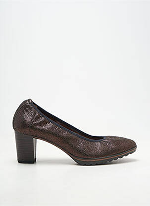 Escarpins tissage satiné talon de 4 à 6cm marron TAMARIS femme