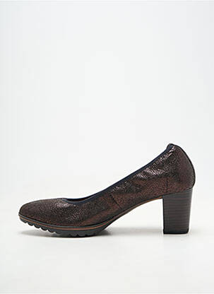 Escarpins tissage satiné talon de 4 à 6cm marron TAMARIS femme