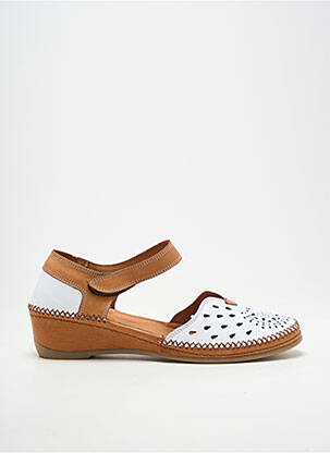 Sandales/nu pieds semi compensé talon de 4 à 6cm blanc COCO ET ABRICOT femme
