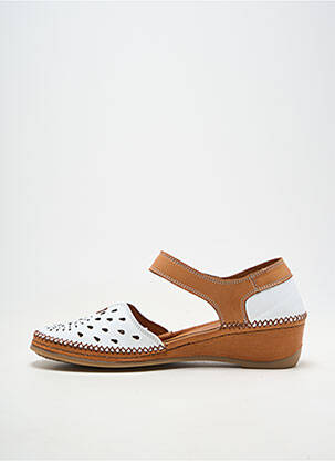 Sandales/nu pieds semi compensé talon de 4 à 6cm blanc COCO ET ABRICOT femme