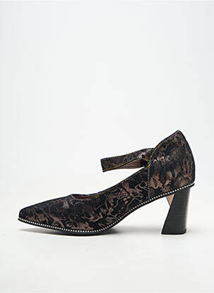 Escarpins tissage satiné talon de 4 à 6cm noir LAURA VITA femme