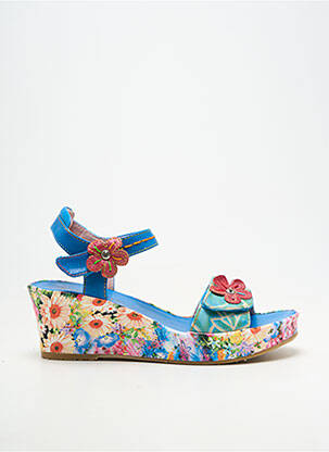 Sandales/nu pieds talon compensé talon de 4 à 6cm bleu LAURA VITA femme