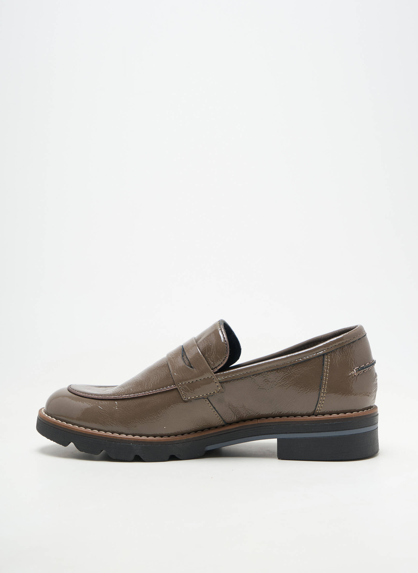 Mocassins chiquet talon plat jusqu'à 3cm gris GEO-REINO femme
