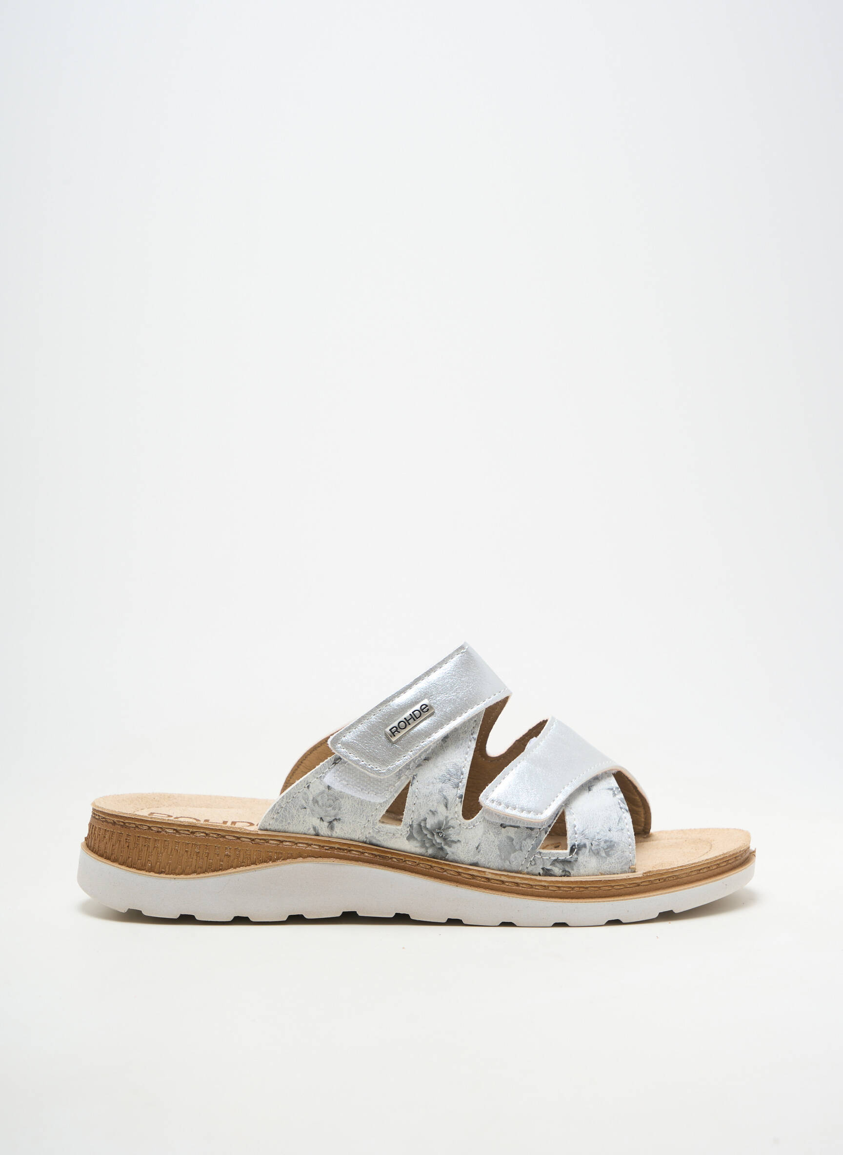 Mules/sabots matière lisse talon plat jusqu'à 3cm gris ROHDE femme