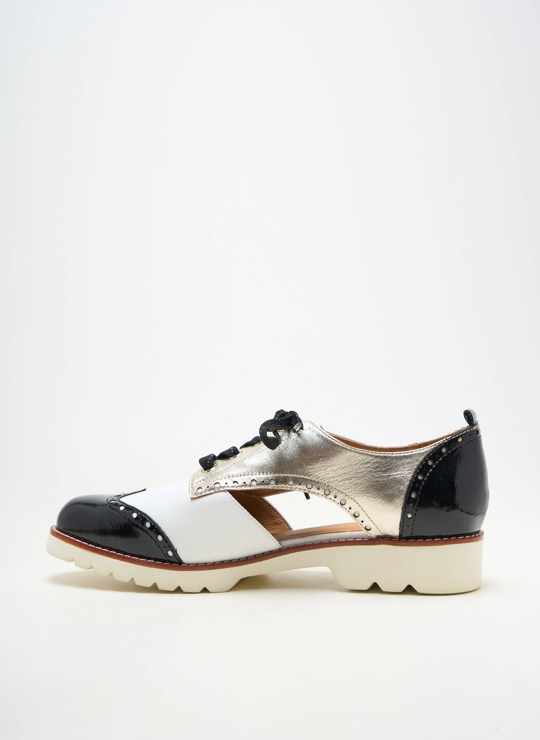 Derbies matière lisse talon plat jusqu'à 3cm blanc FUGITIVE BY FRANCESCO ROSSI femme