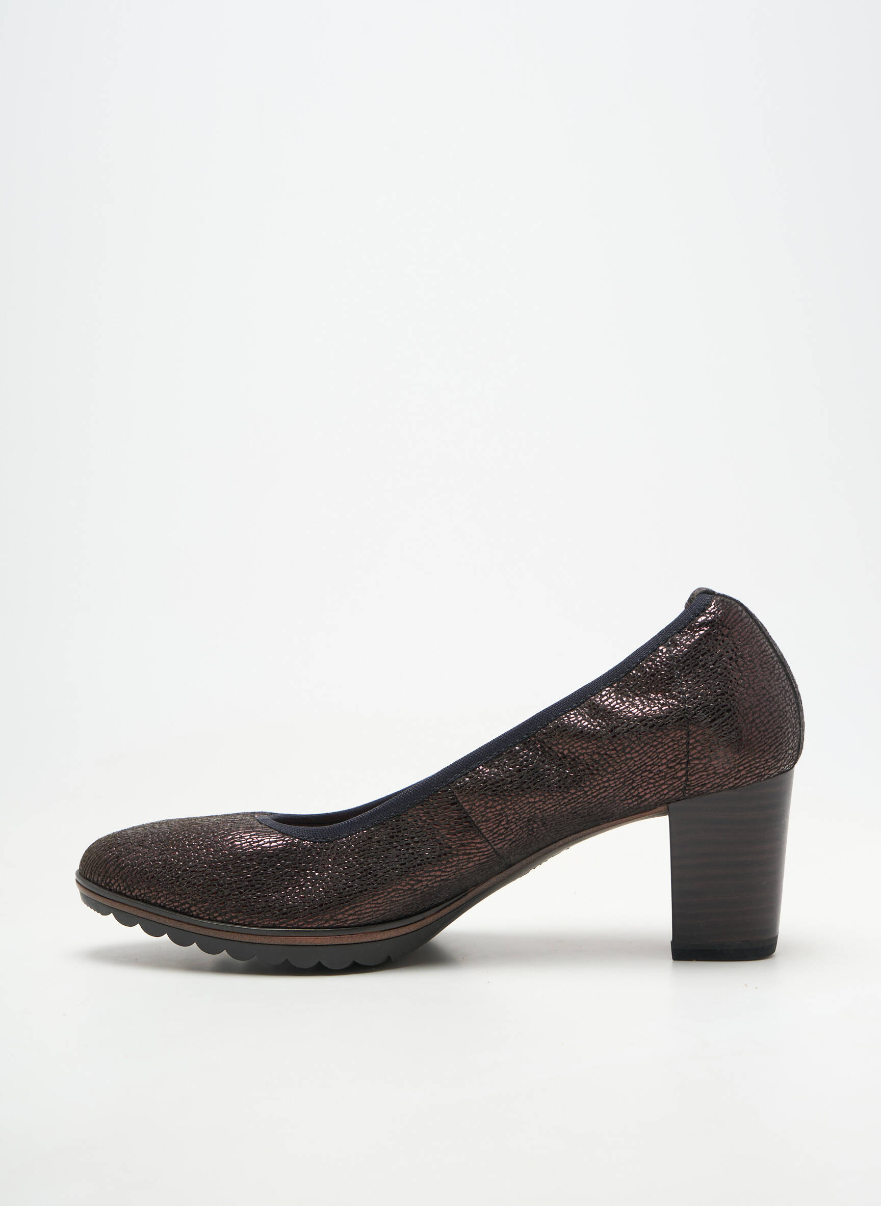 Escarpins tissage satiné talon de 4 à 6cm marron TAMARIS femme