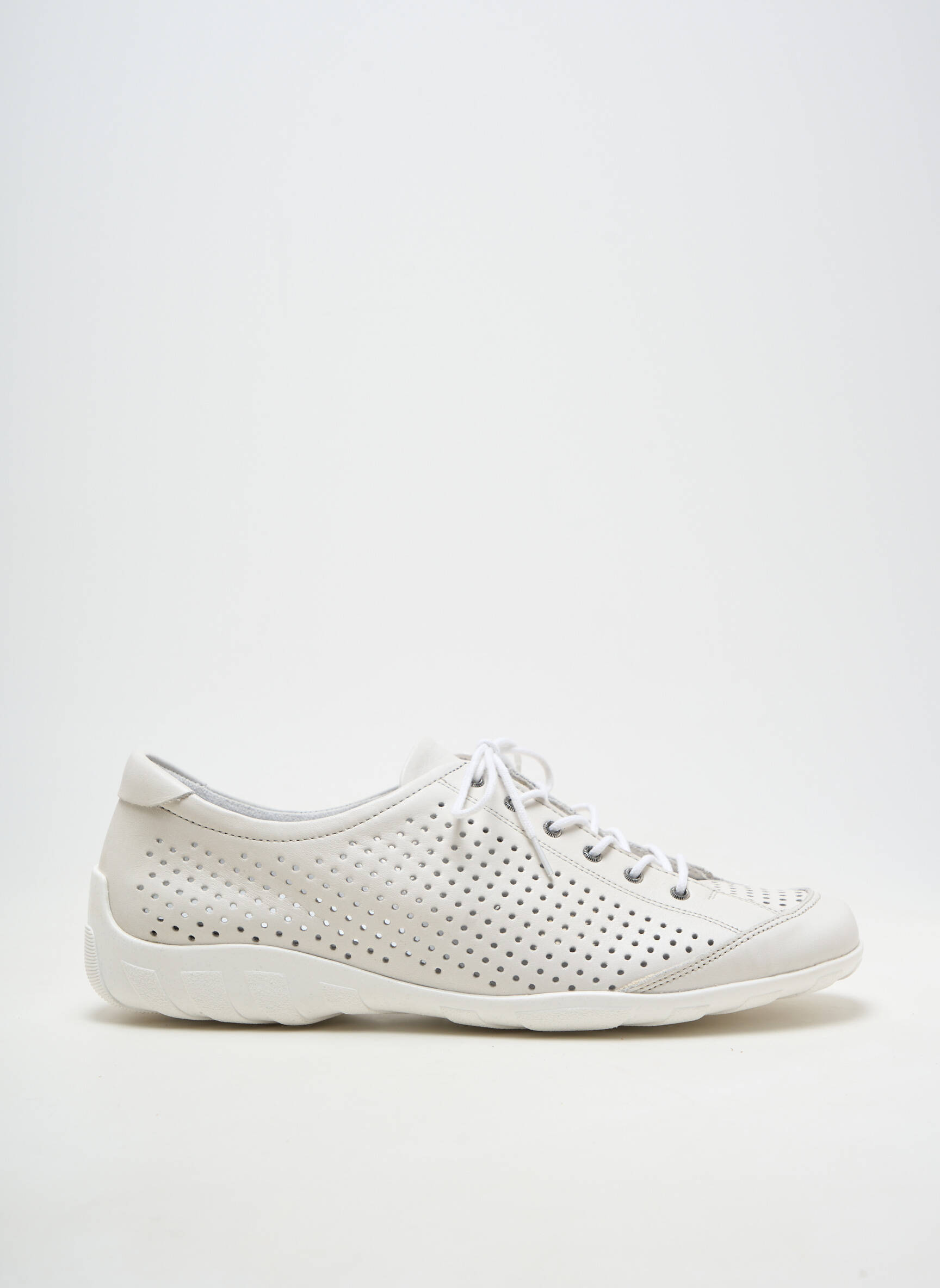 Baskets matière lisse talon plat jusqu'à 3cm blanc REMONTE femme