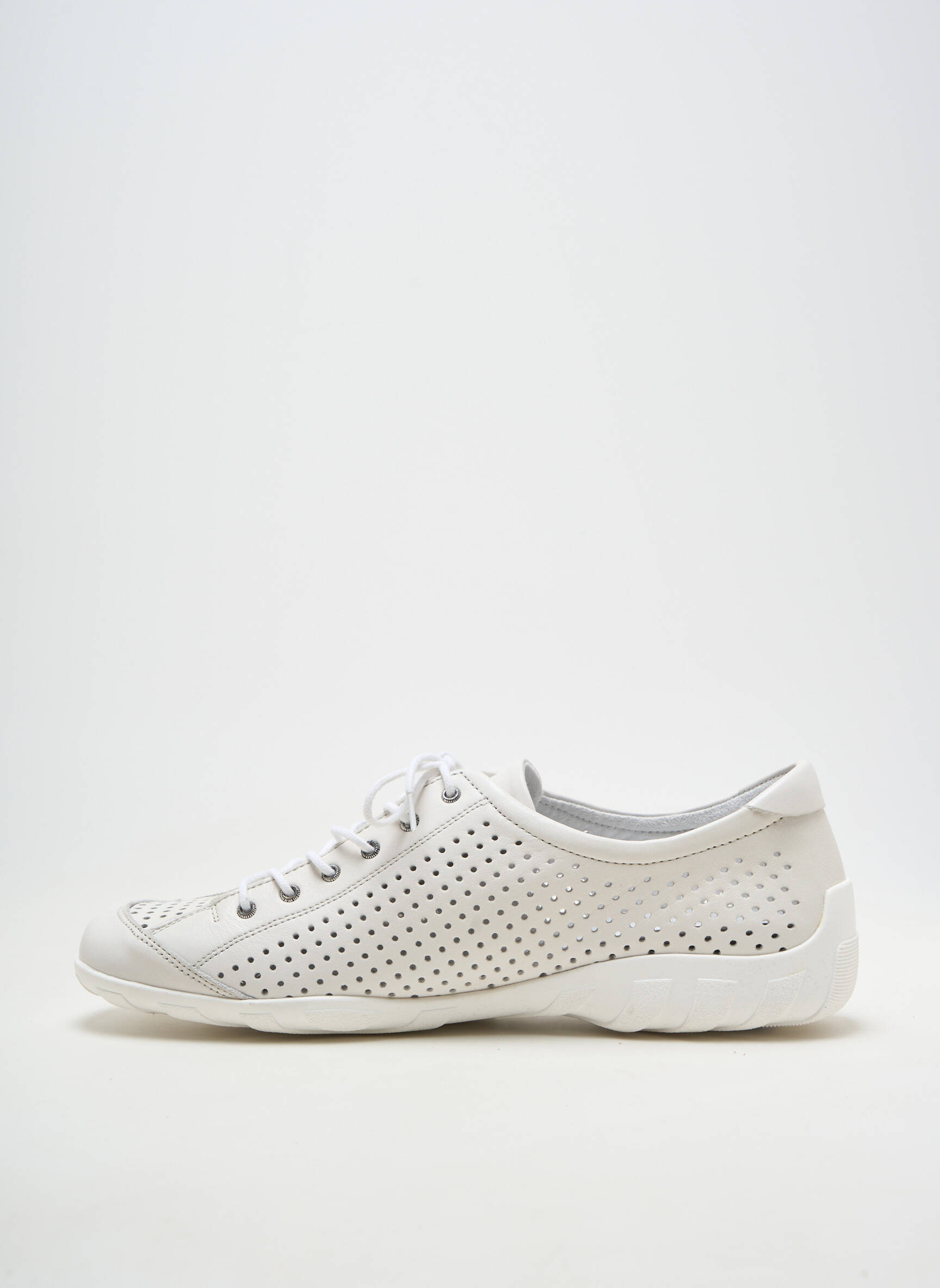 Baskets matière lisse talon plat jusqu'à 3cm blanc REMONTE femme