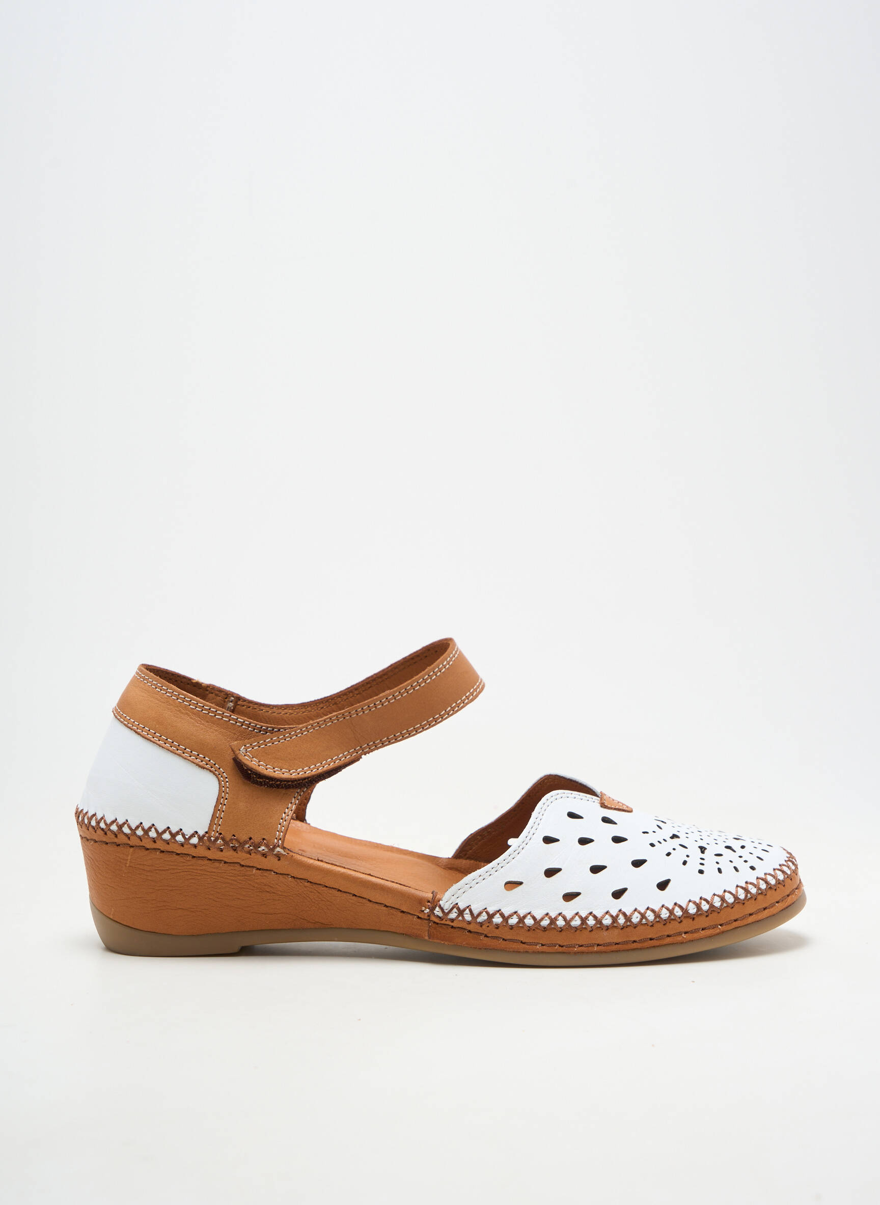 Sandales/nu pieds semi compensé talon de 4 à 6cm blanc COCO ET ABRICOT femme