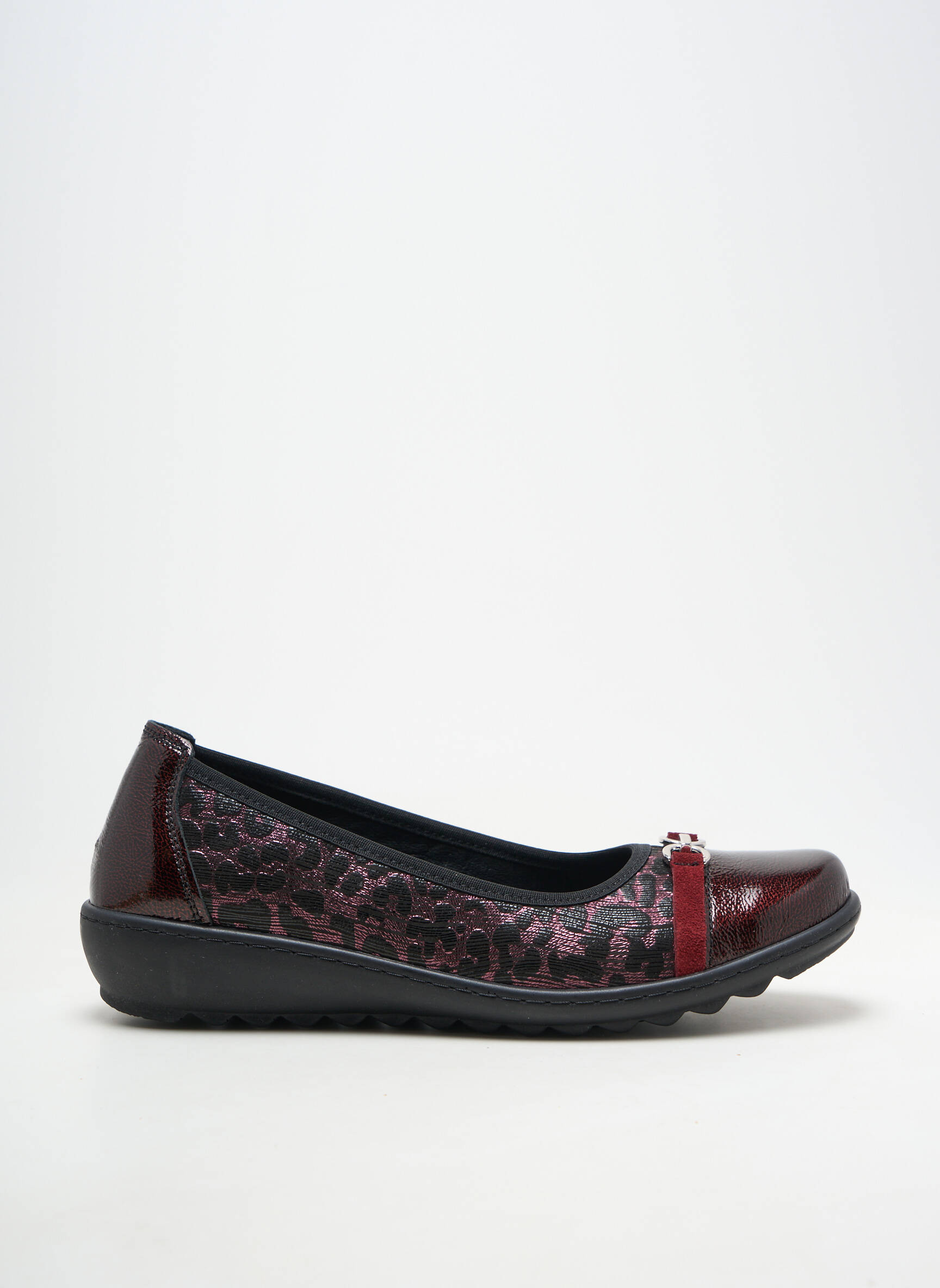 Ballerines tissage vernis talon plat jusqu'à 3cm noir PEDRO TORRES femme