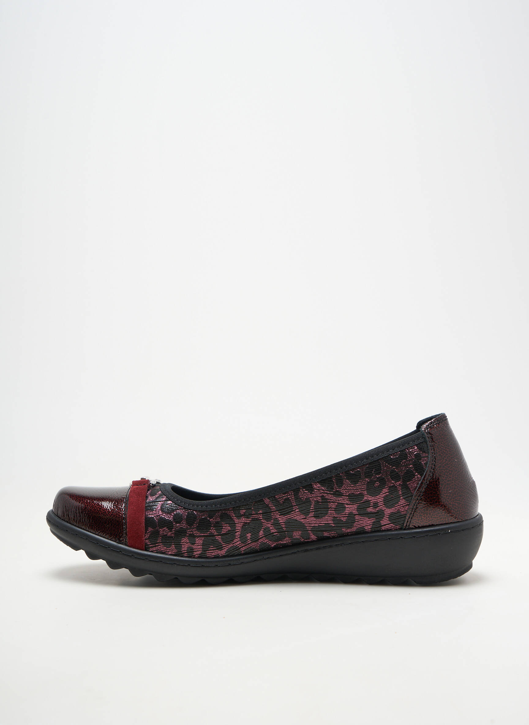 Ballerines tissage vernis talon plat jusqu'à 3cm noir PEDRO TORRES femme