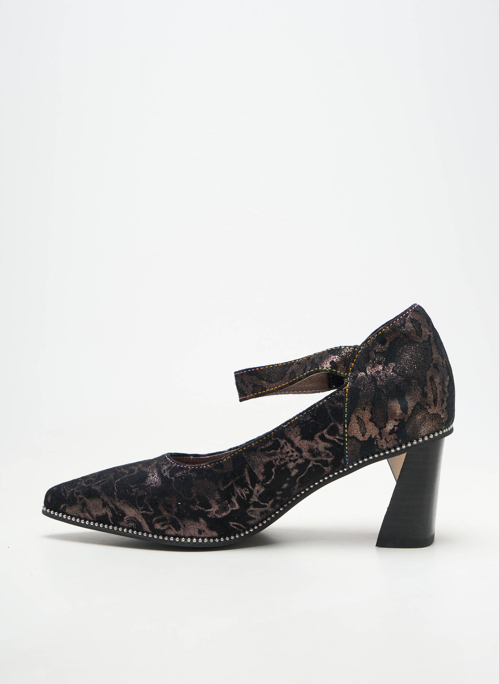 Escarpins tissage satiné talon de 4 à 6cm noir LAURA VITA femme