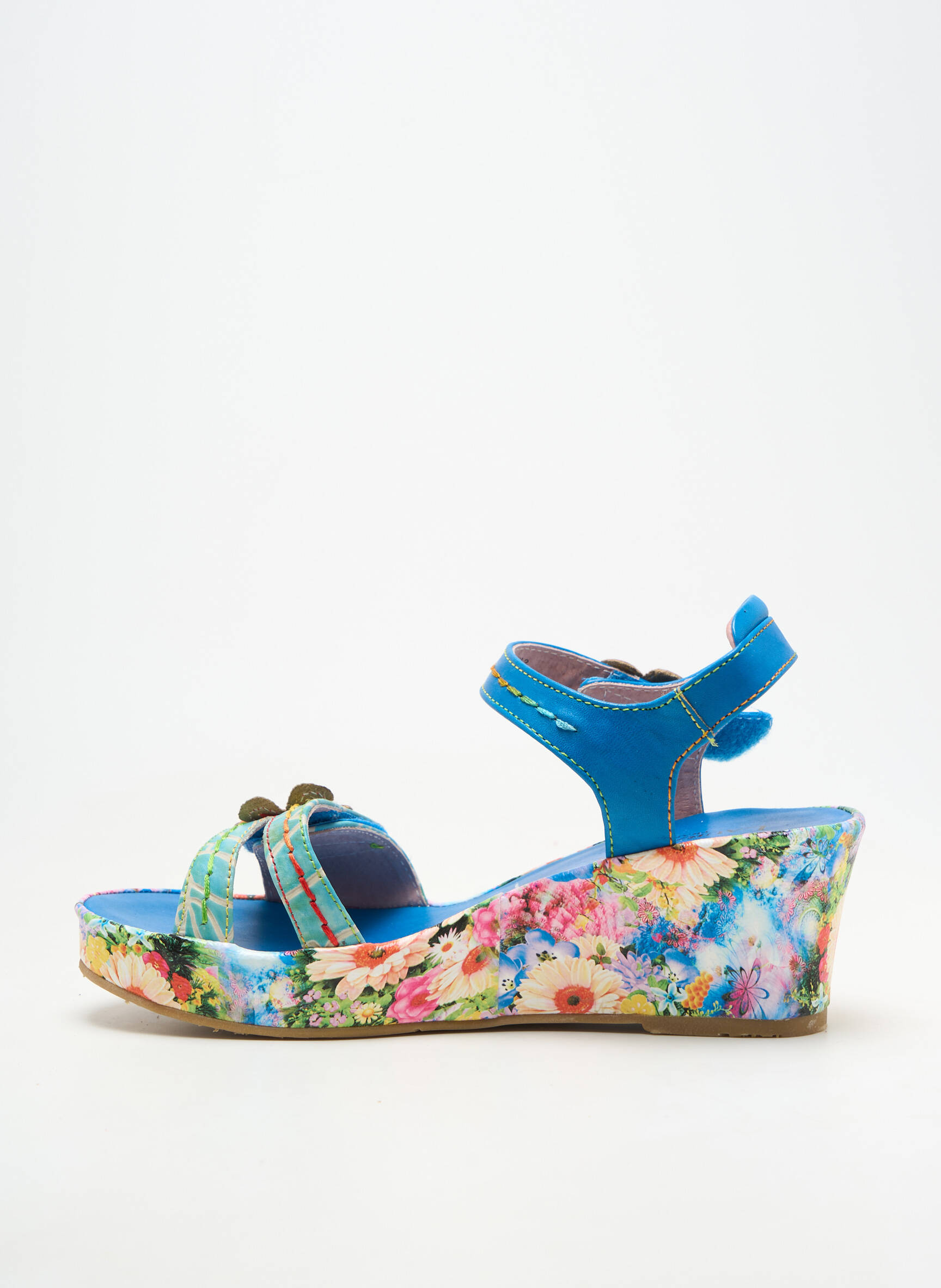 Sandales/nu pieds talon compensé talon de 4 à 6cm bleu LAURA VITA femme