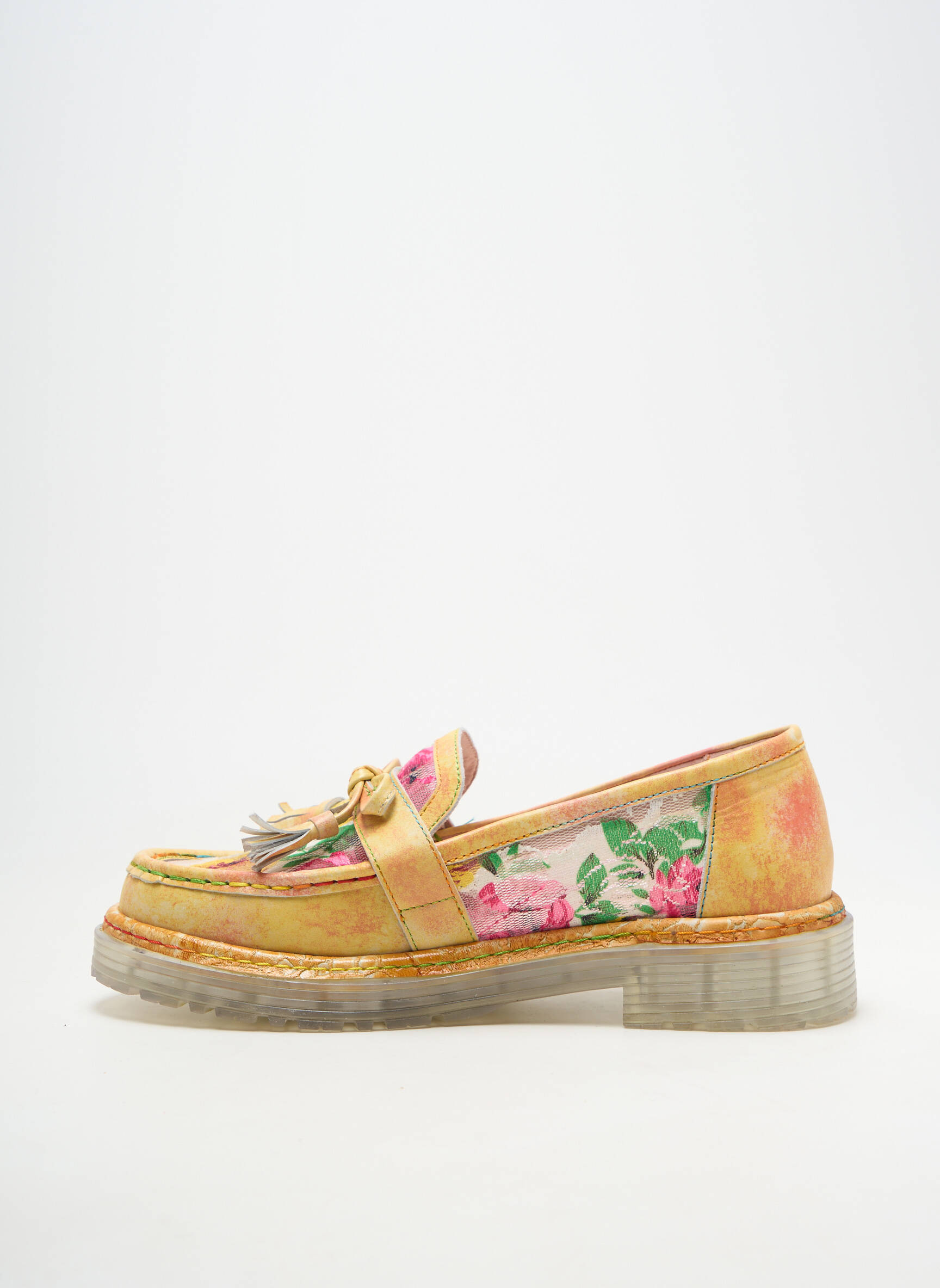 Mocassins chiquet talon plat jusqu'à 3cm jaune LAURA VITA femme