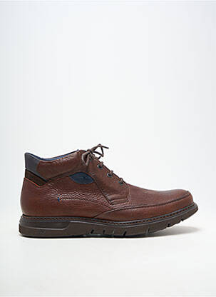 Bottines/boots matière lisse bout rond marron FLUCHOS homme