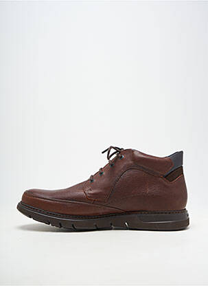 Bottines/boots matière lisse bout rond marron FLUCHOS homme
