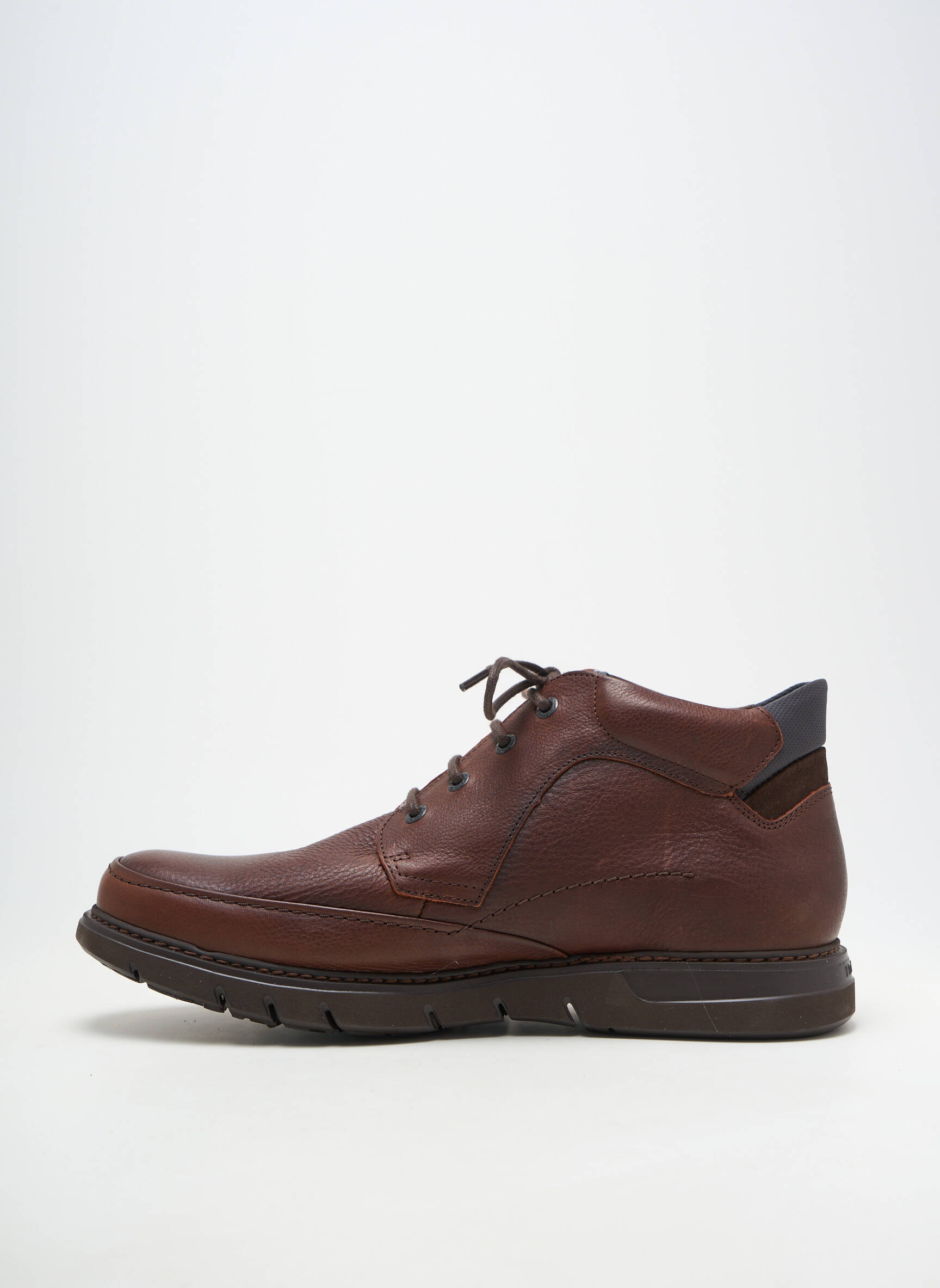 Bottines/boots matière lisse bout rond marron FLUCHOS homme