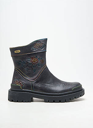 Bottines/boots matière lisse talon plat jusqu'à 3cm noir LAURA VITA femme