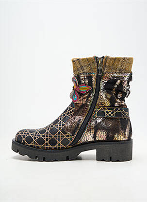 Bottines/boots tissage satiné talon de 4 à 6cm noir LAURA VITA femme