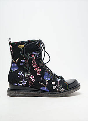 Bottines/boots tissage satiné talon de 4 à 6cm noir LAURA VITA femme
