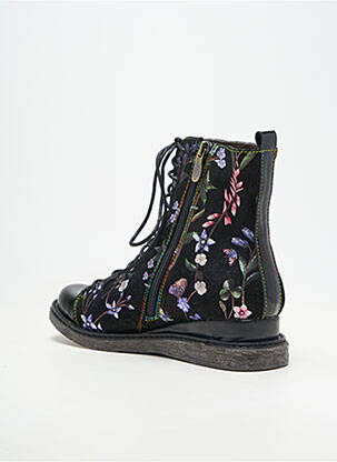 Bottines/boots tissage satiné talon de 4 à 6cm noir LAURA VITA femme