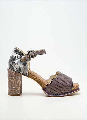 Sandales/nu pieds matière lisse talon de 7 à 9cm gris LAURA VITA femme
