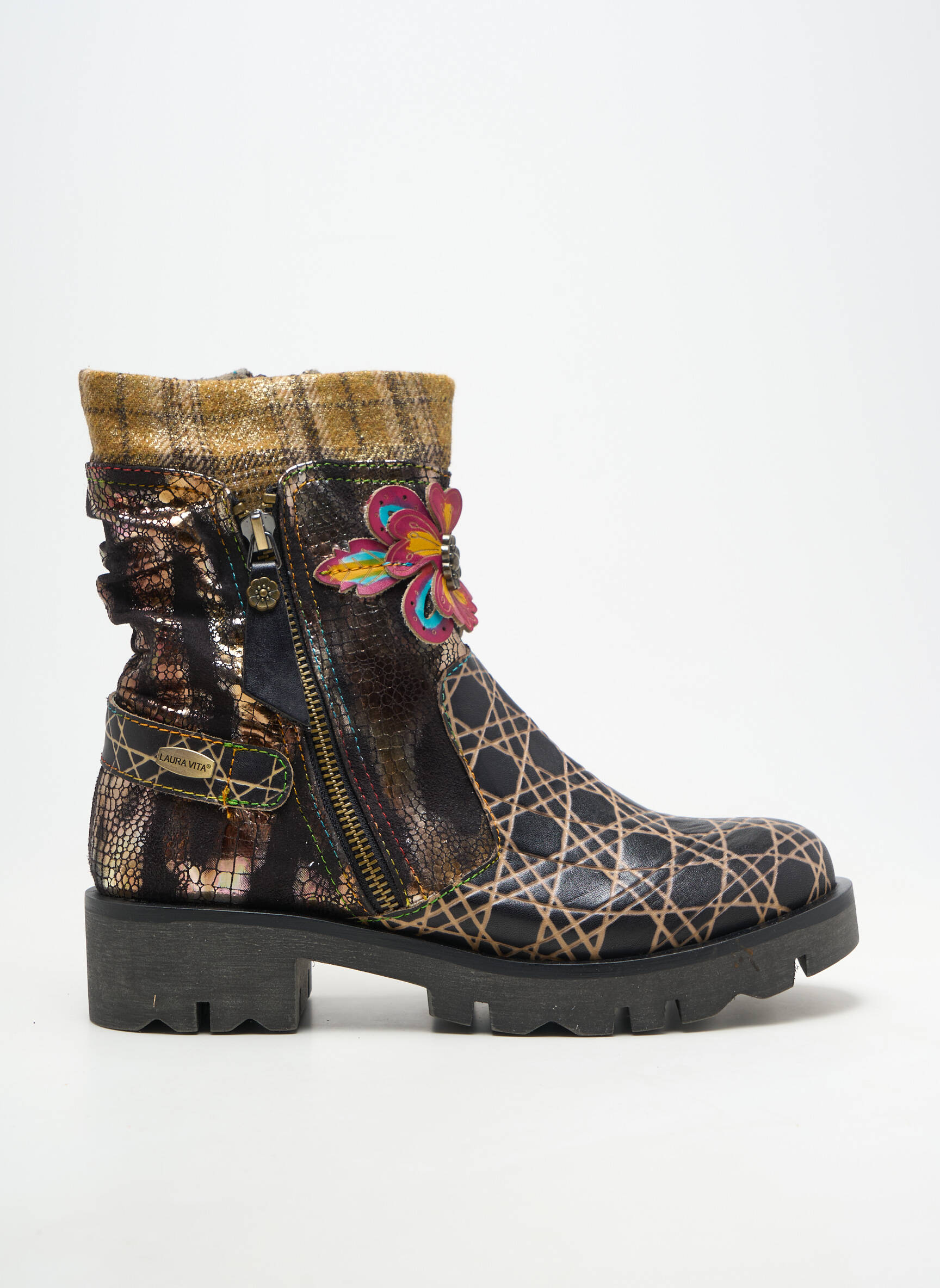 Bottines/boots matière lisse talon de 4 à 6cm noir LAURA VITA femme