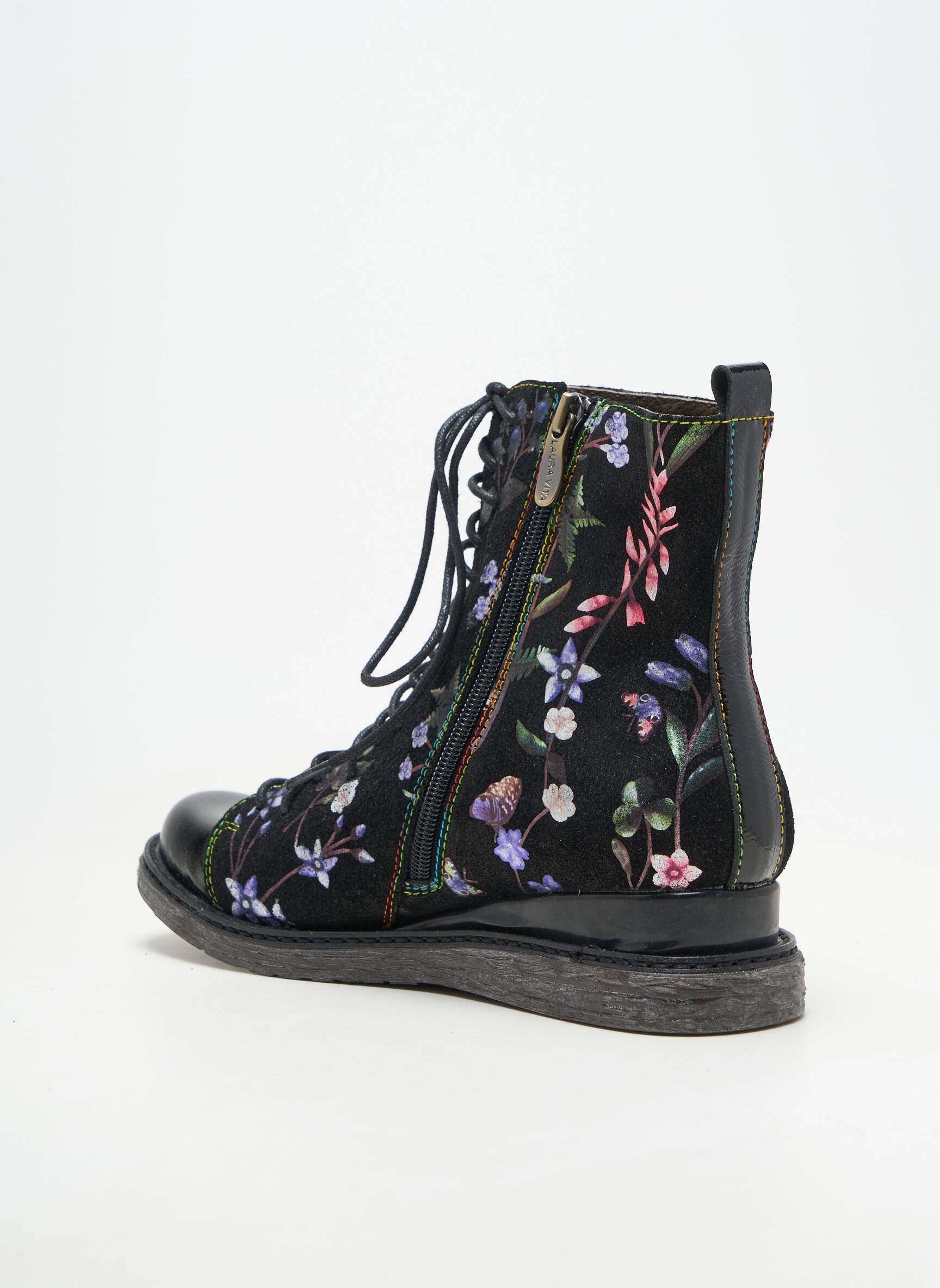 Bottines/boots tissage satiné talon de 4 à 6cm noir LAURA VITA femme