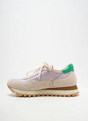 Baskets nubuck talon plat jusqu'à 3cm beige HOMERS femme