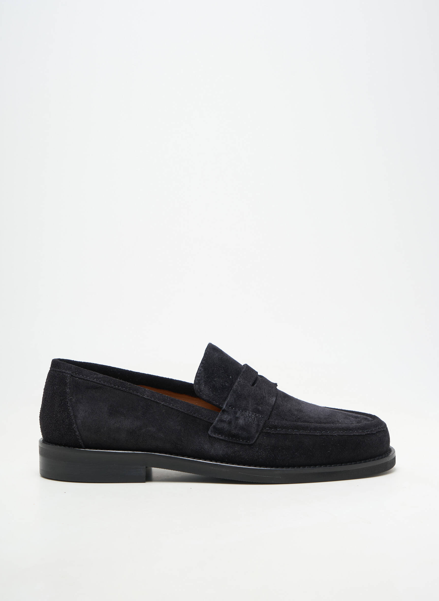 Mocassins nubuck talon plat jusqu'à 3cm noir HOMERS femme