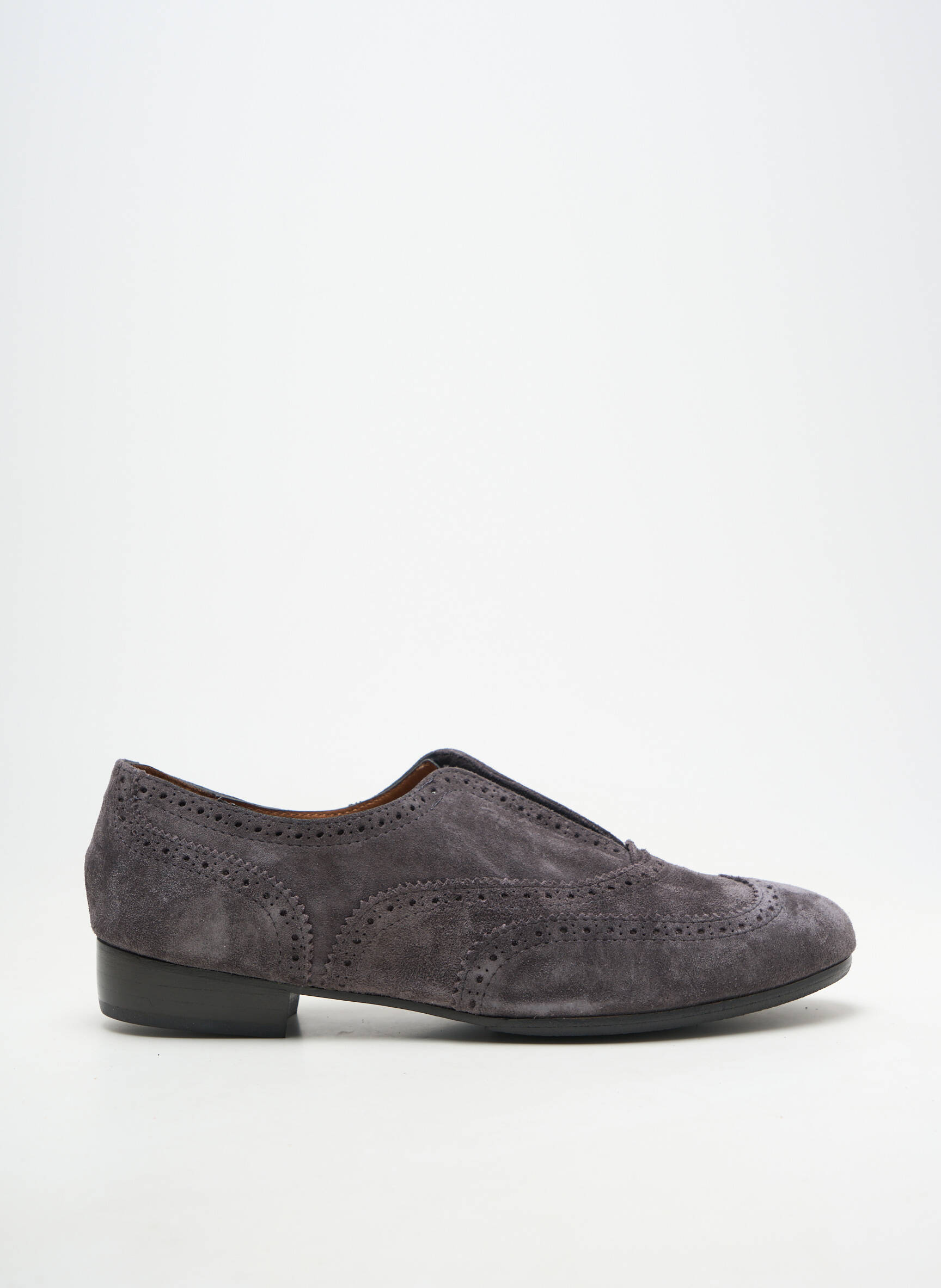 Derbies nubuck talon plat jusqu'à 3cm gris HOMERS femme