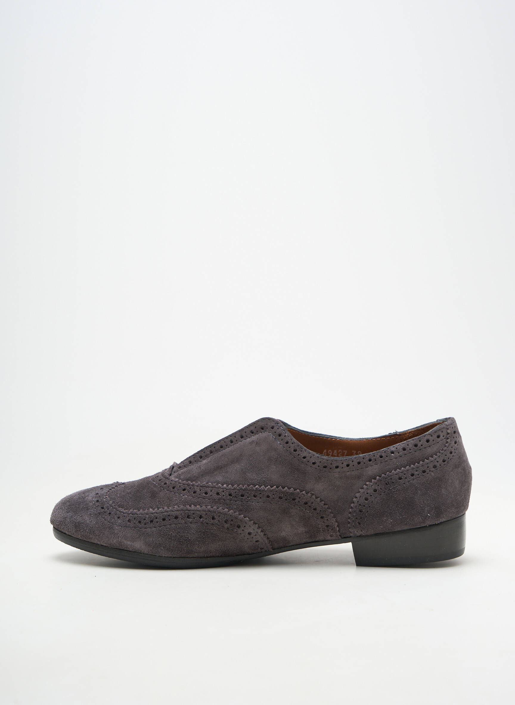Derbies nubuck talon plat jusqu'à 3cm gris HOMERS femme