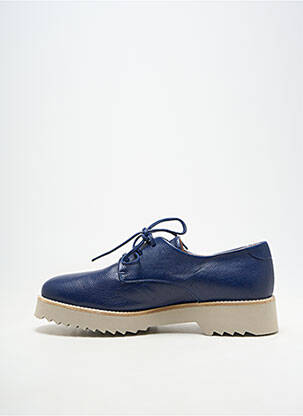 Derbies bout rond talon plat jusqu'à 3cm bleu HOMERS femme