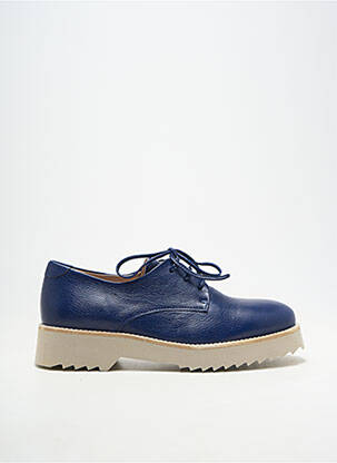 Derbies bout rond talon plat jusqu'à 3cm bleu HOMERS femme