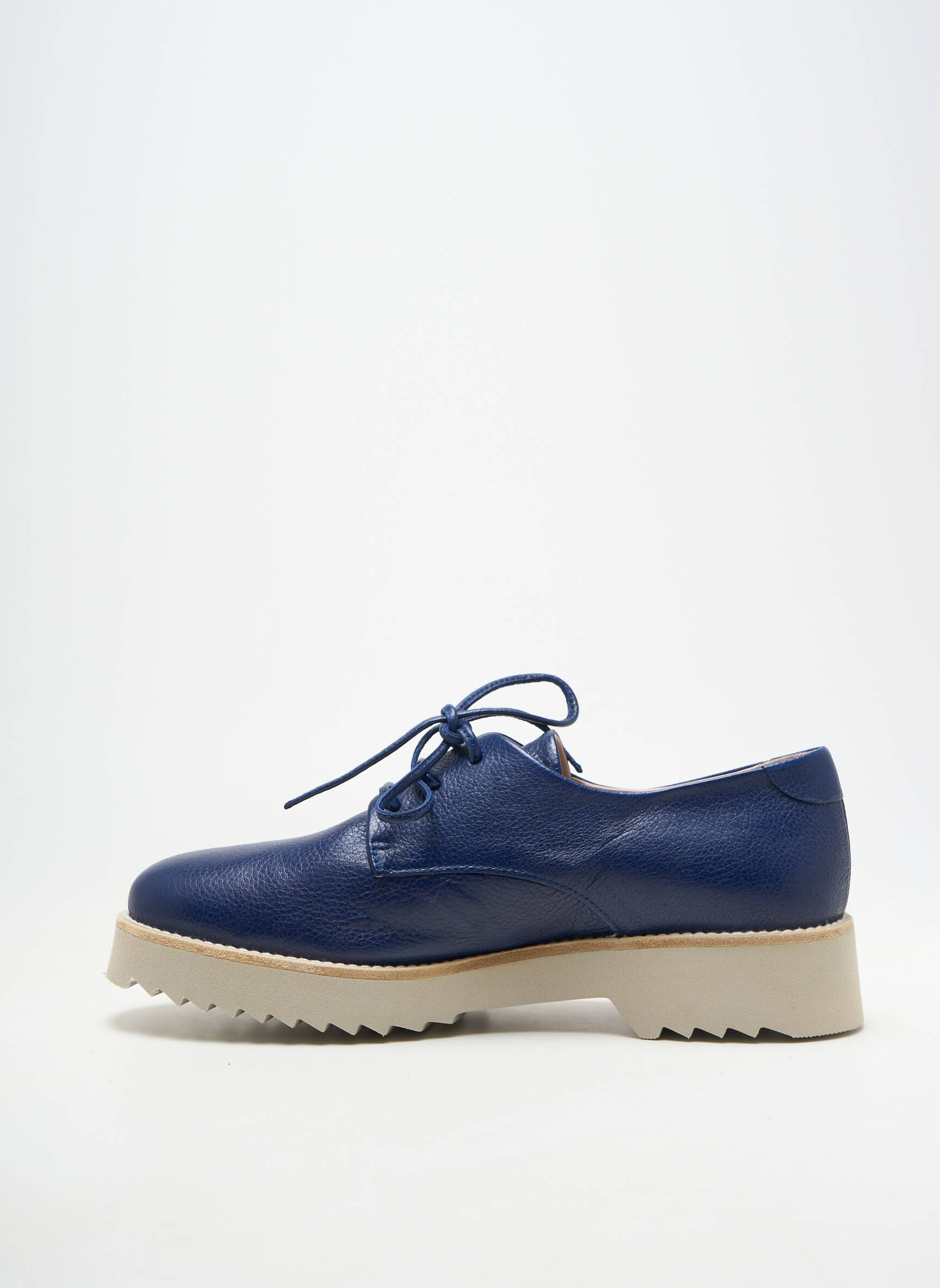 Derbies bout rond talon plat jusqu'à 3cm bleu HOMERS femme