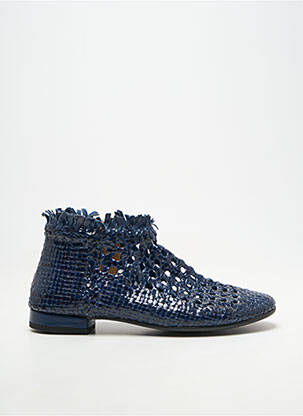 Bottines/boots matière lisse talon plat jusqu'à 3cm bleu YVES DESFARGE femme
